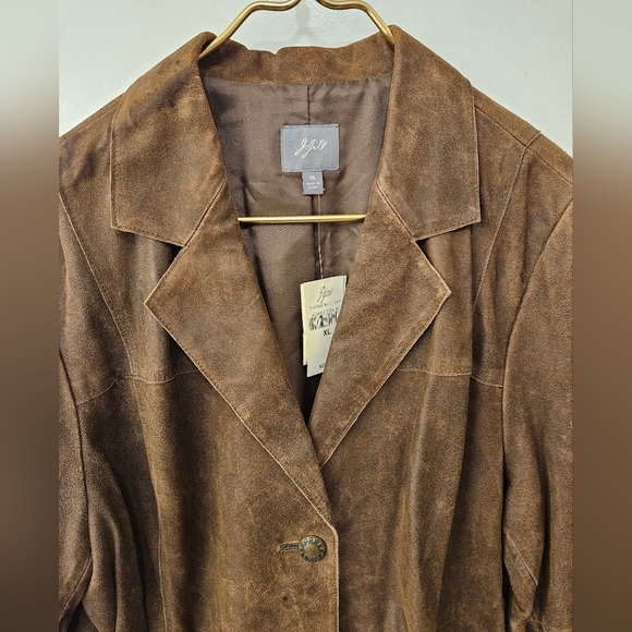 NWT - Suede J. Jill "Dark Chestnut" Rustic Blazer - Size XL - Picture 5 of 14